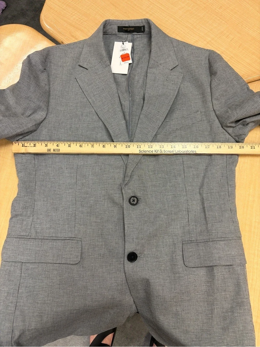 Banana Republic Mini-Houndstooth Linen-Blend Blazer Suit Jacket NEW 40R Wedding